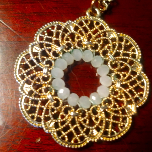 Charming Charlie Gold with Stone Embellishment Necklace - Picture 3 of 4